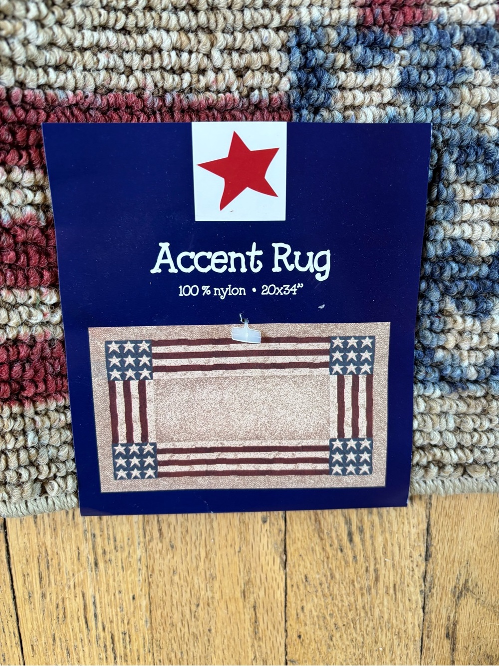 American accent rug NWT - Navy Blue and Red Design